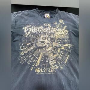Vintage Men's 5ive Jungle Gray Graphic T-Shirt
